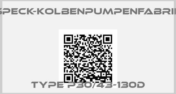 SPECK-KOLBENPUMPENFABRIK-Type P30/43-130D