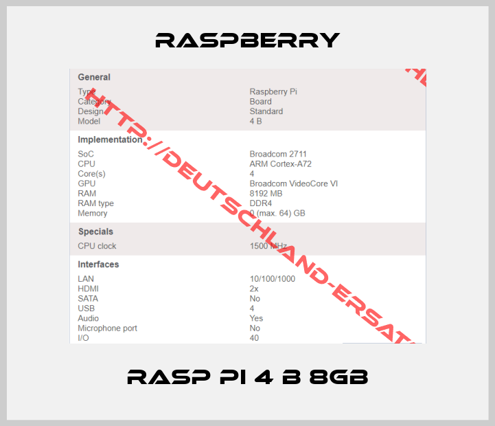 Raspberry-RASP PI 4 B 8GB