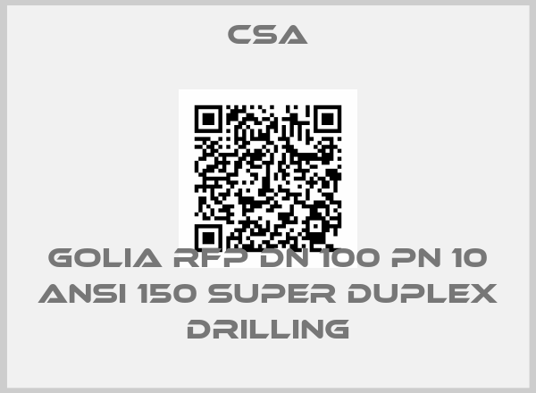 CSA-GOLIA RFP DN 100 PN 10 ANSI 150 SUPER DUPLEX DRILLING