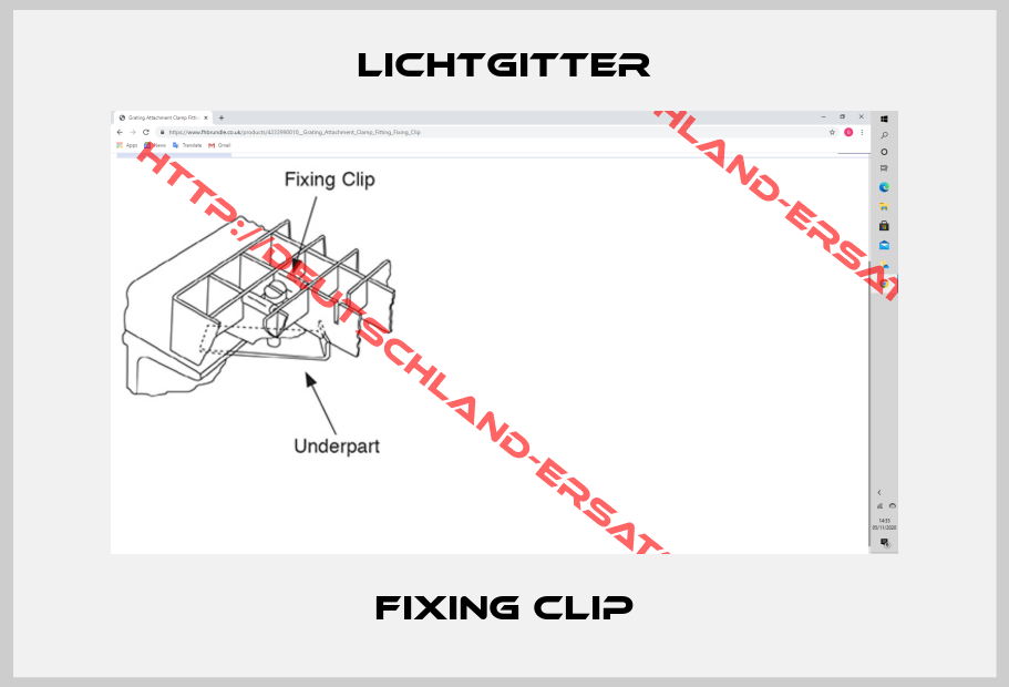 Lichtgitter-fixing clip