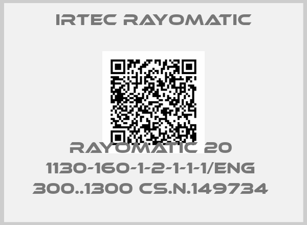 IRTEC RAYOMATIC-RAYOMATIC 20  1130-160-1-2-1-1-1/ENG  300..1300 CS.N.149734 