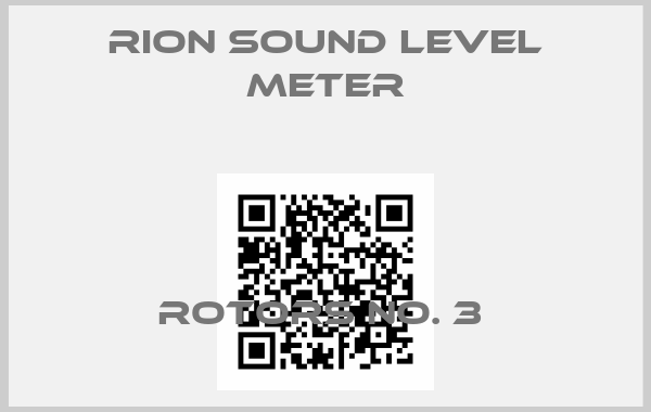 RION Sound Level Meter-ROTORS NO. 3 