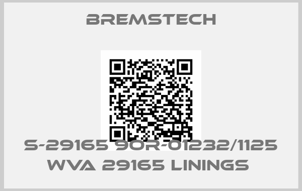 Bremstech-S-29165 9OR-01232/1125 WVA 29165 LININGS 