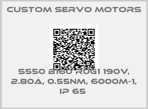 Custom Servo Motors-S550 B160 R0G1 190V, 2.80A, 0.55NM, 6000M-1, IP 65 