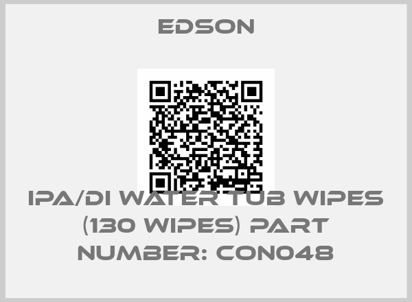 edson-IPA/DI Water Tub Wipes (130 wipes) Part number: CON048