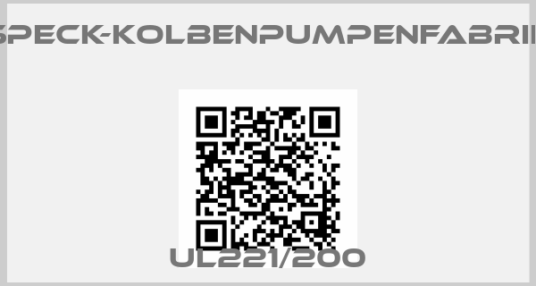 SPECK-KOLBENPUMPENFABRIK-UL221/200