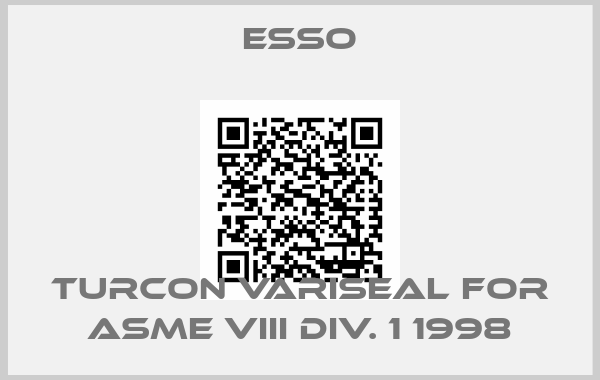Esso-Turcon Variseal for ASME VIII DIV. 1 1998