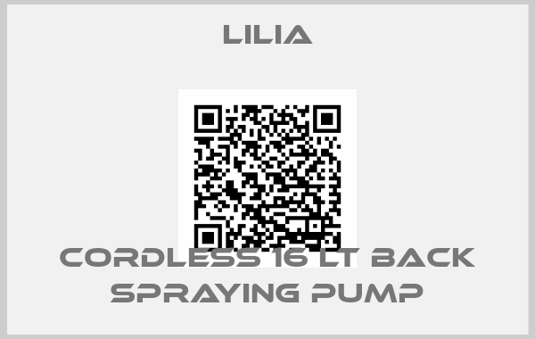 Lilia-Cordless 16 Lt Back Spraying Pump