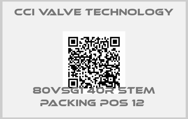 CCI Valve Technology-80VSG1 40R STEM PACKING POS 12 