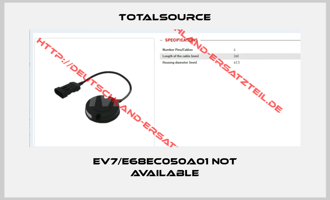 TotalSource-EV7/E68EC050A01 not available