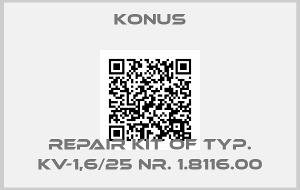 Konus-Repair kit of Typ. KV-1,6/25 Nr. 1.8116.00