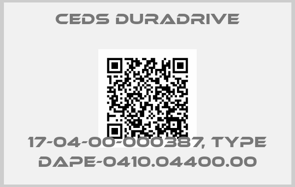 Ceds Duradrive-17-04-00-000387, Type DAPE-0410.04400.00