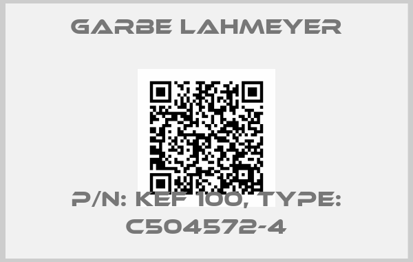 Garbe Lahmeyer-P/N: KEF 100, Type: C504572-4