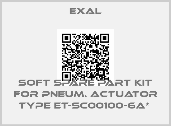Exal-SOFT SPARE PART KIT FOR PNEUM. ACTUATOR TYPE ET-SC00100-6A* 