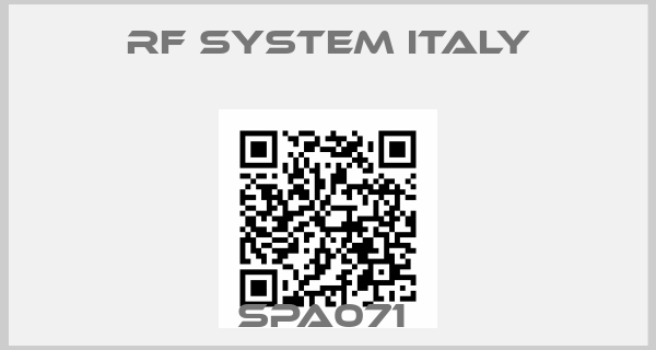 RF SYSTEM Italy-SPA071 