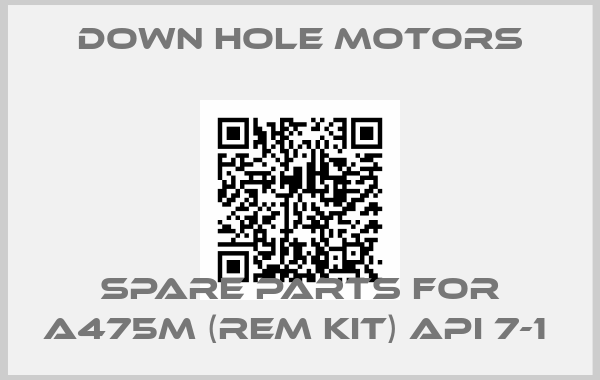 Down Hole Motors-SPARE PARTS FOR A475M (REM KIT) API 7-1 