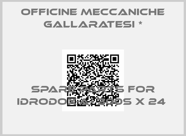 Officine Meccaniche Gallaratesi *-SPARE PARTS FOR IDRODOX-A/ 300S X 24 