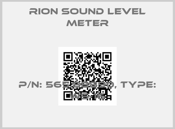 RION Sound Level Meter-P/N: 565.88890, Type: WS-16