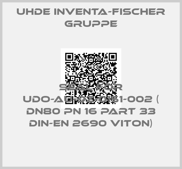 Uhde Inventa-Fischer Gruppe-seal for UDO-AU-DZ-0151-002 ( DN80 Pn 16 Part 33 DIN-EN 2690 VITON)