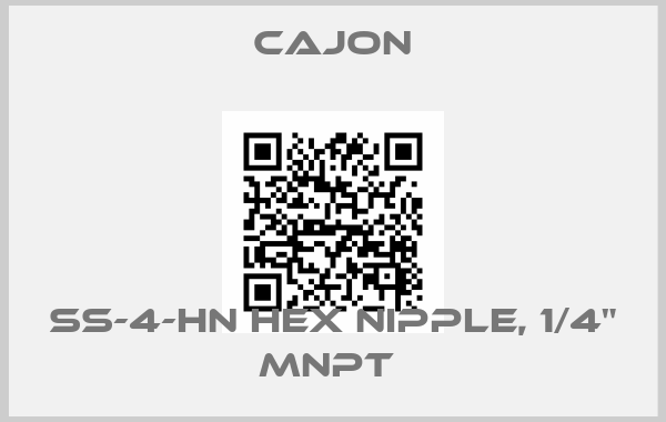 CAJON-SS-4-HN HEX NIPPLE, 1/4" MNPT 