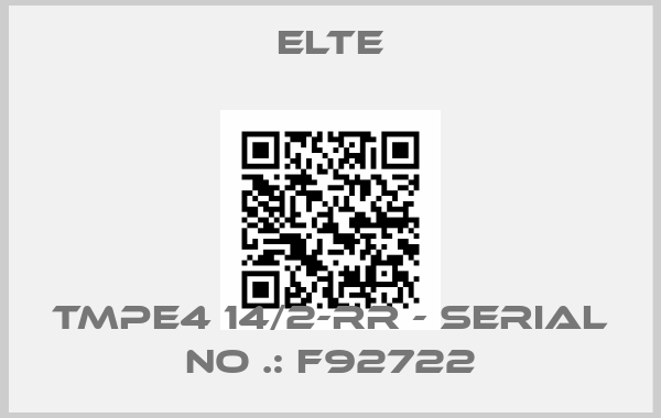 Elte-TMPE4 14/2-RR - Serial No .: F92722