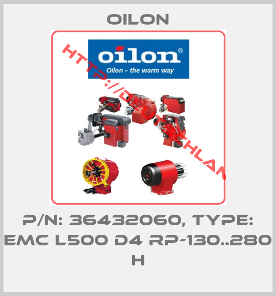 Oilon-P/N: 36432060, Type: EMC L500 D4 RP-130..280 H