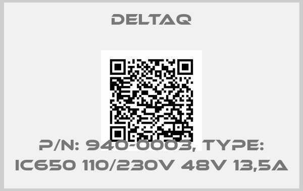 DeltaQ-P/N: 940-0003, Type: IC650 110/230V 48V 13,5A