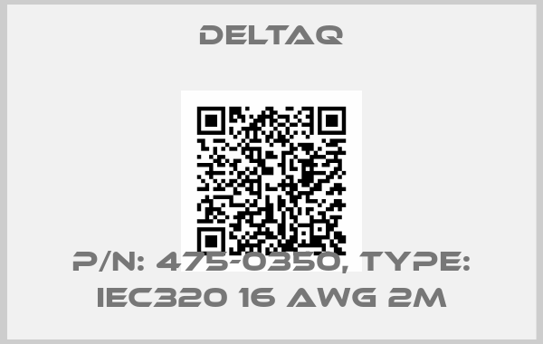 DeltaQ-P/N: 475-0350, Type: IEC320 16 AWG 2m