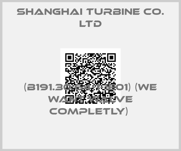 SHANGHAI TURBINE CO. LTD-(B191.30.64-1-1E01) (WE WANT WALVE COMPLETLY) 