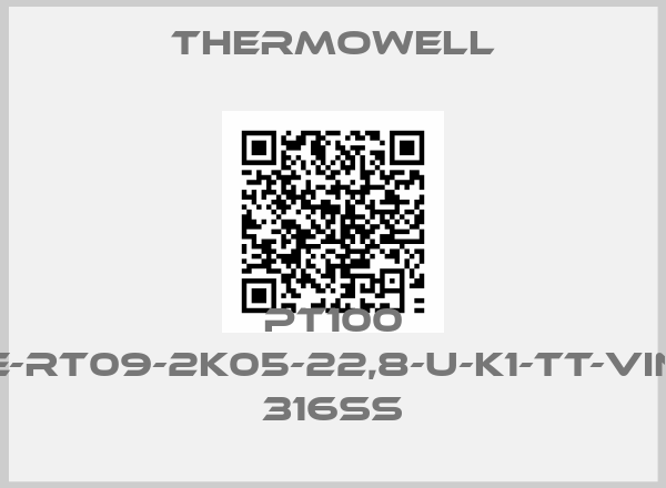 Thermowell-PT100 E-RT09-2K05-22,8-U-K1-TT-VIN 316SS