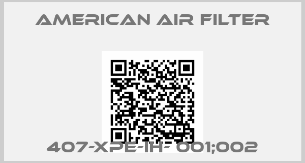 AMERICAN AIR FILTER-407-XPE-IH- 001;002