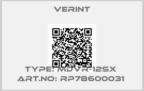 Verint-TYPE: MDVR-12SX  ART.NO: RP78600031 