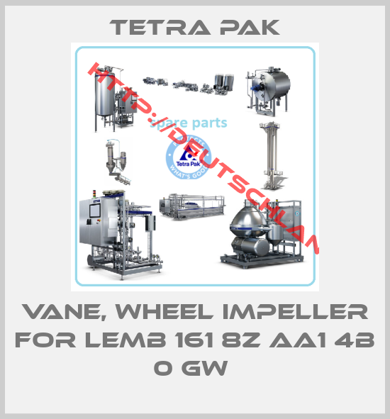 TETRA PAK-Vane, wheel impeller for LEMB 161 8Z AA1 4B 0 GW 