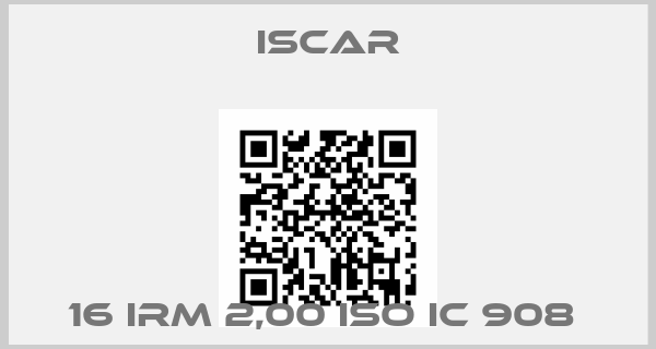 Iscar-16 IRM 2,00 ISO IC 908 