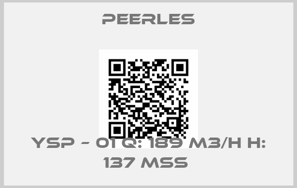 Peerles-YSP – 01 Q: 189 M3/H H: 137 MSS 