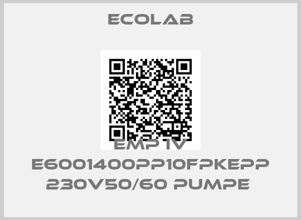 Ecolab-EMP IV E6001400PP10FPKEPP 230V50/60 Pumpe 