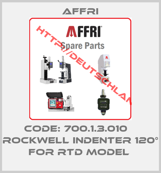 Affri-code: 700.1.3.010    Rockwell indenter 120° for RTD model 