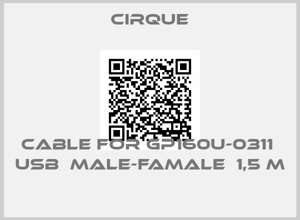 Cirque-cable for GP160U-0311  USB  MALE-FAMALE  1,5 m 