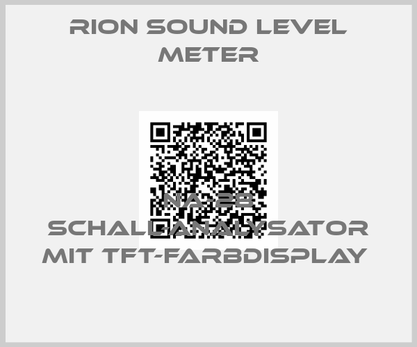 RION Sound Level Meter-NA-28 Schall-Analysator mit TFT-Farbdisplay 