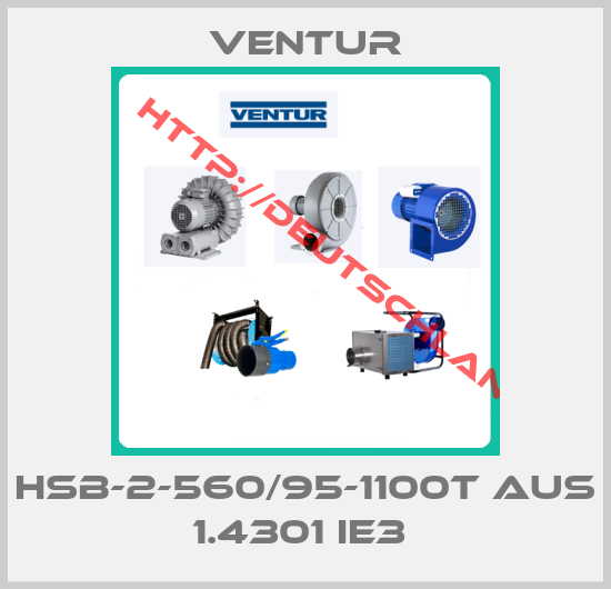 Ventur-HSB-2-560/95-1100T aus 1.4301 IE3 