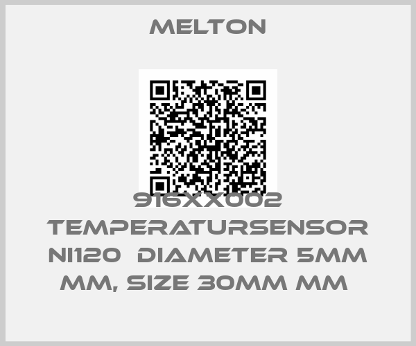 Melton-916XX002 Temperatursensor NI120  Diameter 5mm MM, size 30mm MM 