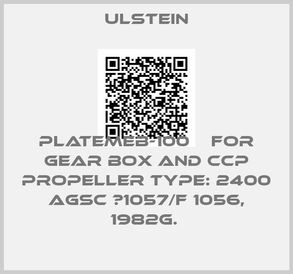 Ulstein-plateMEB-100    for Gear box and CCP propeller Type: 2400 AGSC №1057/F 1056, 1982g. 
