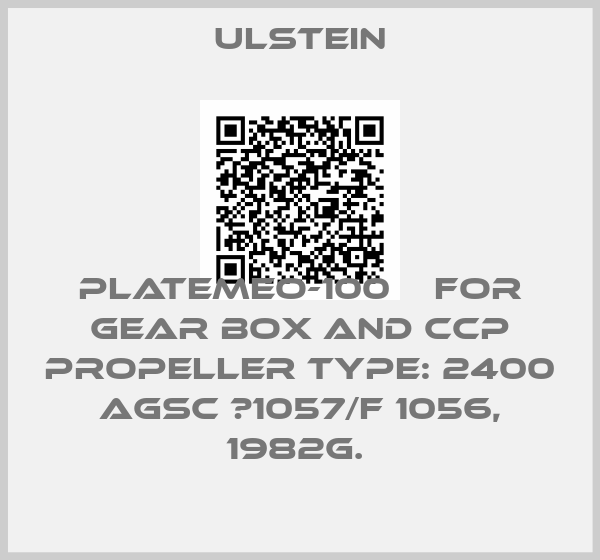 Ulstein-plateMEO-100    for Gear box and CCP propeller Type: 2400 AGSC №1057/F 1056, 1982g. 