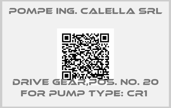 Pompe Ing. Calella Srl-Drive gear,Pos. No. 20 for pump type: CR1 