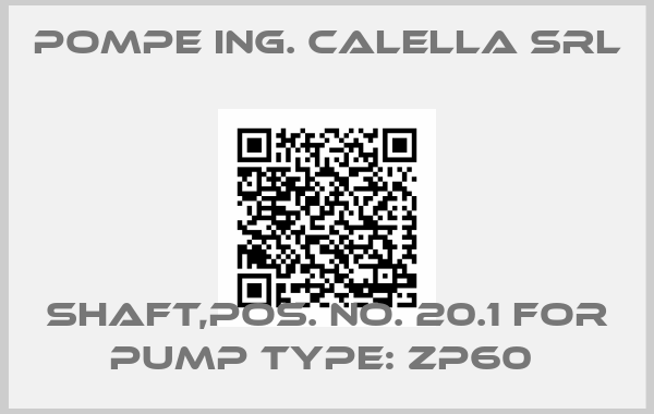 Pompe Ing. Calella Srl- Shaft,Pos. No. 20.1 for pump type: ZP60 
