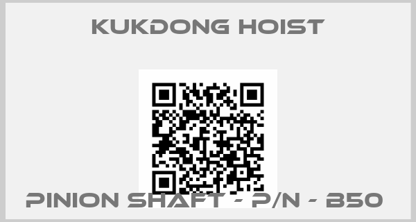 KUKDONG HOIST-Pinion Shaft - P/N - B50 