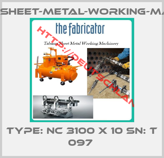 Tabama-sheet-metal-working-machinery-Type: NC 3100 X 10 SN: T 097 