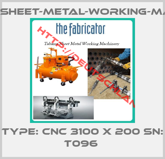Tabama-sheet-metal-working-machinery-Type: CNC 3100 X 200 SN: T096 