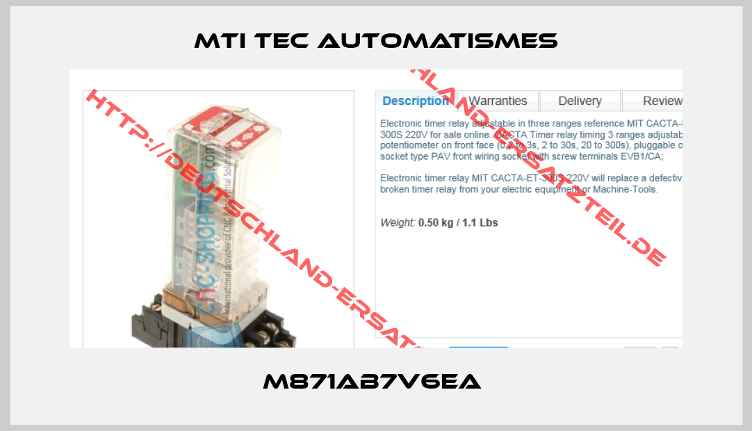 MTI TEC AUTOMATISMES-M871AB7V6EA 
