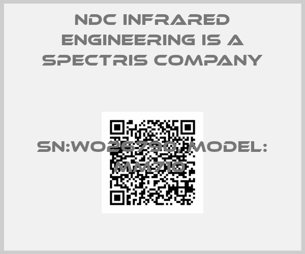 NDC Infrared Engineering is a Spectris company-SN:WO26790, Model: MM710 